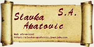 Slavka Apatović vizit kartica